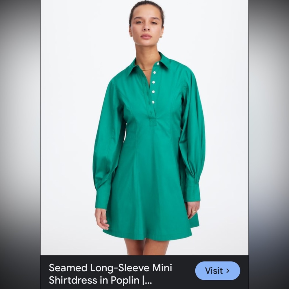 Madewell Teal Button-Down Dress